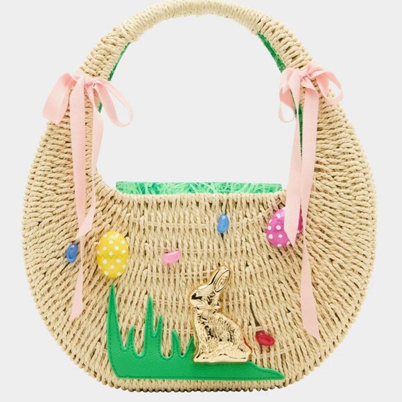 Betsey Johnson Handbags - Betsey Johnson On The Hunt Wicker Easter Basket Bag With Bunny